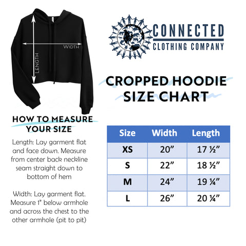 Cropped Hoodie Sweatshirt Size Chart - sharonkornman - Ethically and Sustainably Made - 10% donated to the Environmental Defense Fund